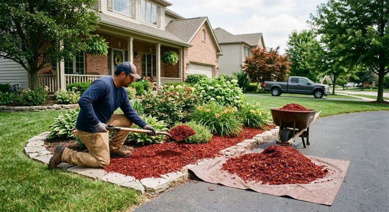 Cedar Mulch Installation in Honolulu, HI